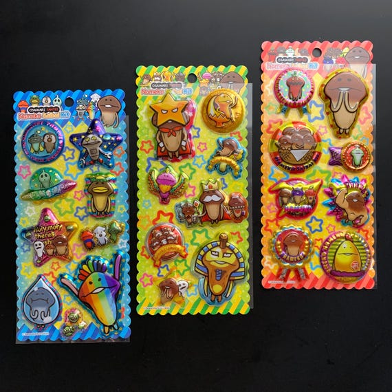 1 RARE! NAMEKO MUSHROOM Shaker Stickers | bonbon drop 3D | Japanese | stationary | bubble metallic | Japan | Kawaii | foil | fidget sensory