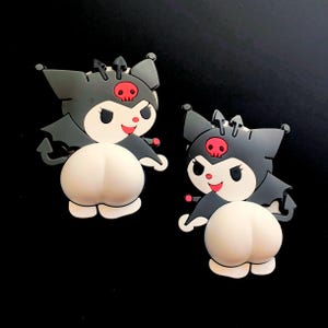 1 KUROMI SQUISHY BUTT sticker !!! | 3D | sensory | fidget | firm silicone | embossed | decal | stationary | Sanrio | goth | squeeze | pinch