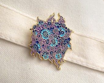 Evil Eye Seraphim ENAMEL PIN | Large Celestial angel Angelcore | Purple Nazar | Hard Enamel Lapel Pin | abstract art | horror