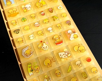 NATTO-chan BONBON tile drop STICKER | 3D | Charms | stationary | food | bubble embossed | trinkets Crystal | Kawaii | Japanese | dumplings