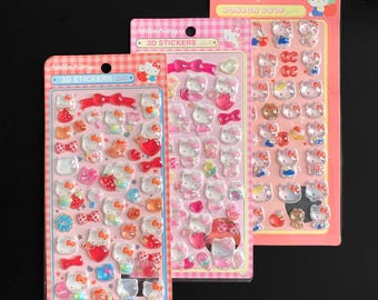 1 HELLO KITTY BONBON Sticker | 3D Sanrio | bubble | Charms | stationary | cat Sanrio | trinkets Crystal | acrylic | kawaii | food