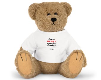 Plush Bear with Custom T-Shirt for a &quot;Beary&quot; Special Senior, Gift for Graduating Seniors