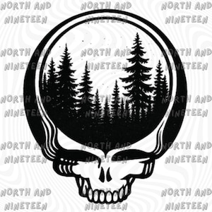 Steal Your Face | Stealie | Grateful Dead | Forest | Digital Download | Available in Multiple Formats JPG PNG SVG | Woods | Nature | Artwork