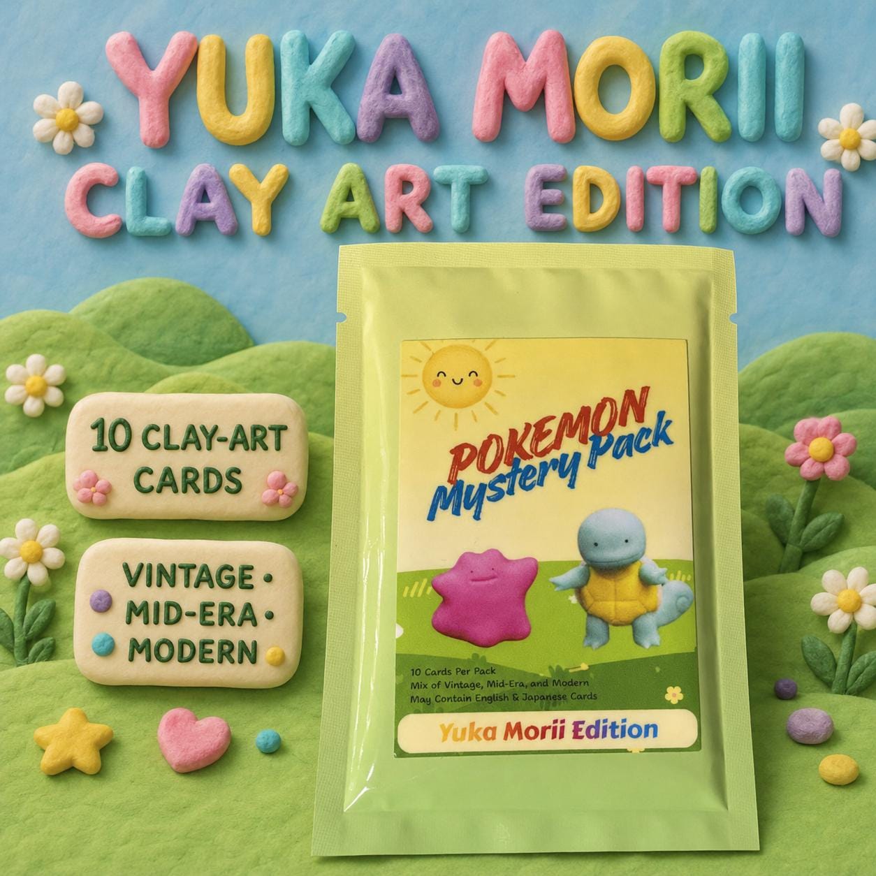 Yuka Morii Pokémon Card Mystery Pack, 10 Clay Art Trading Cards - Etsy