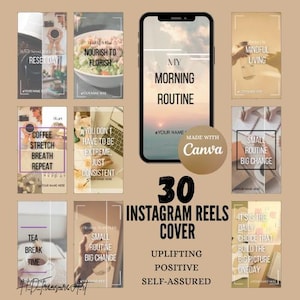 30 Instagram Reel Cover Vorlagen | Reel Vorlage Cover | Ästhetische Instagram Reels Cover | Reel Covers für Canva
