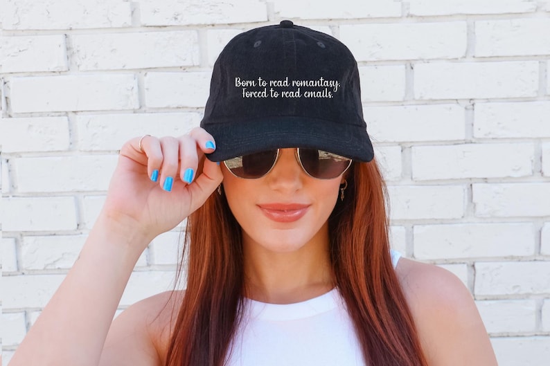 Embroidered Romantasy BookTok Hat, Forced to Read Emails Cap image 1