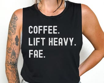 Coffee Lift Heavy Fae Tank Quicksilver Brimstone: Romantasy Bookish Workout Top
