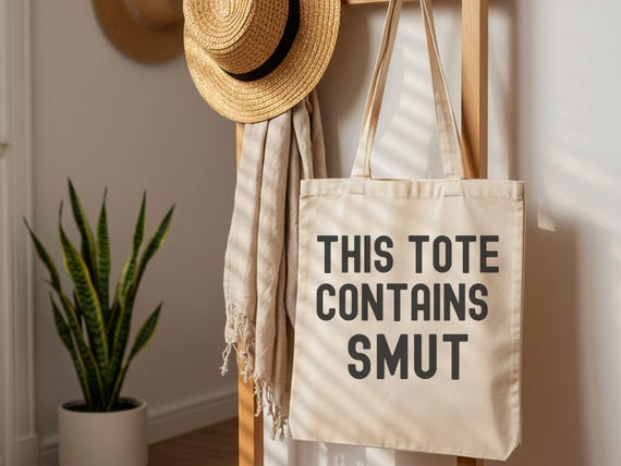 This Tote Contains Smut: Funny Romance Reader Organic Canvas Tote Bag