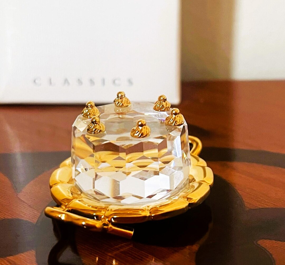 【スワロフスキー】ケーキ Swarovski Crystal Memories Cake Figurine Gold Plated Crystal