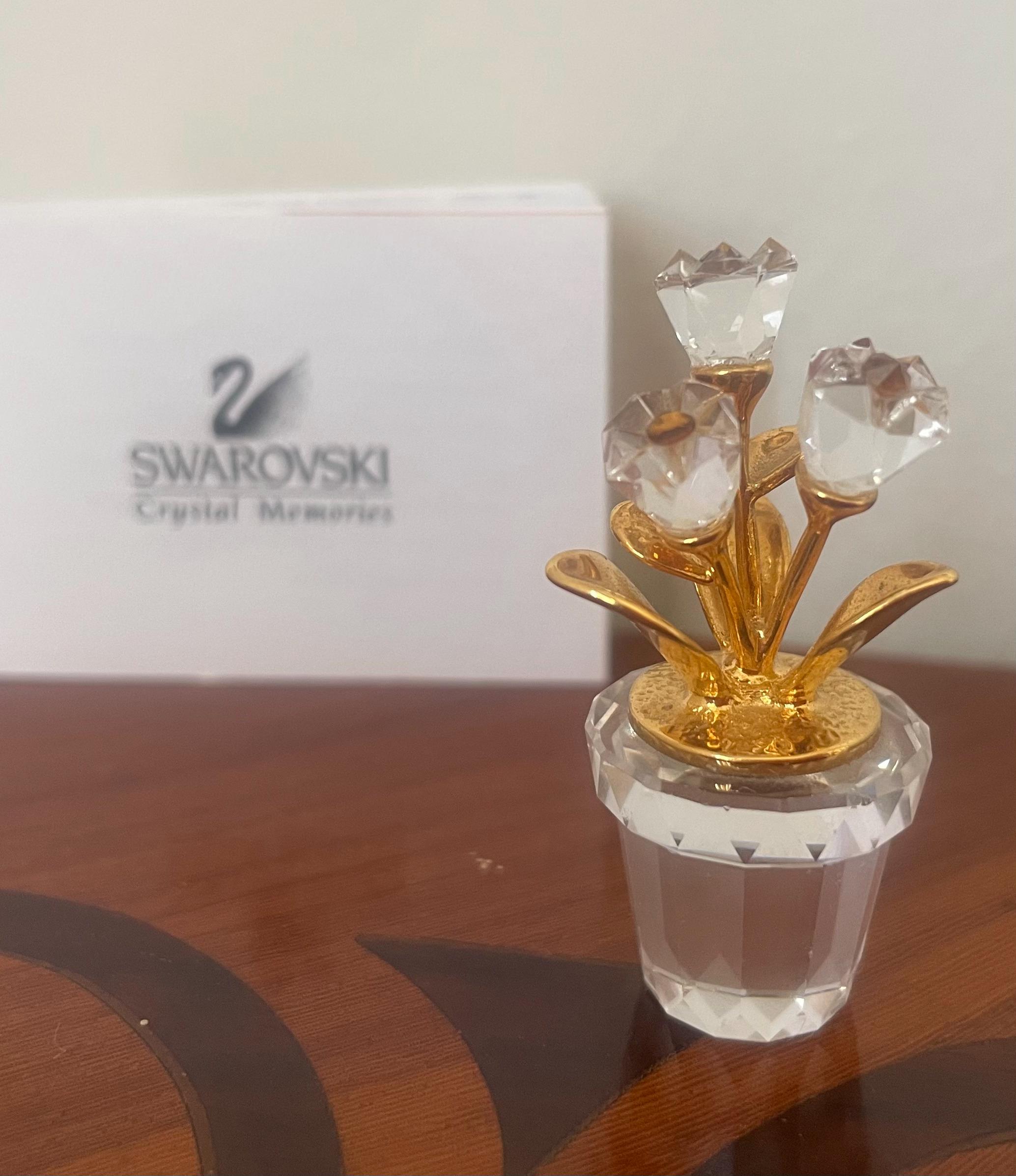 スワロフスキーフラワーポット　4つとクリスタル台 Swarovski Flower Pot - Etsy Australia