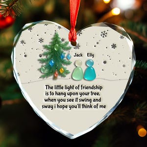 Personalisierte Freundschaft Keramik Verzierung: Seeglas Weihnachten, Geschenk, zeitloses Freundschaftsgeschenk, kundenspezifische Seelen Schwester Geschenke Seeglas Verzierung