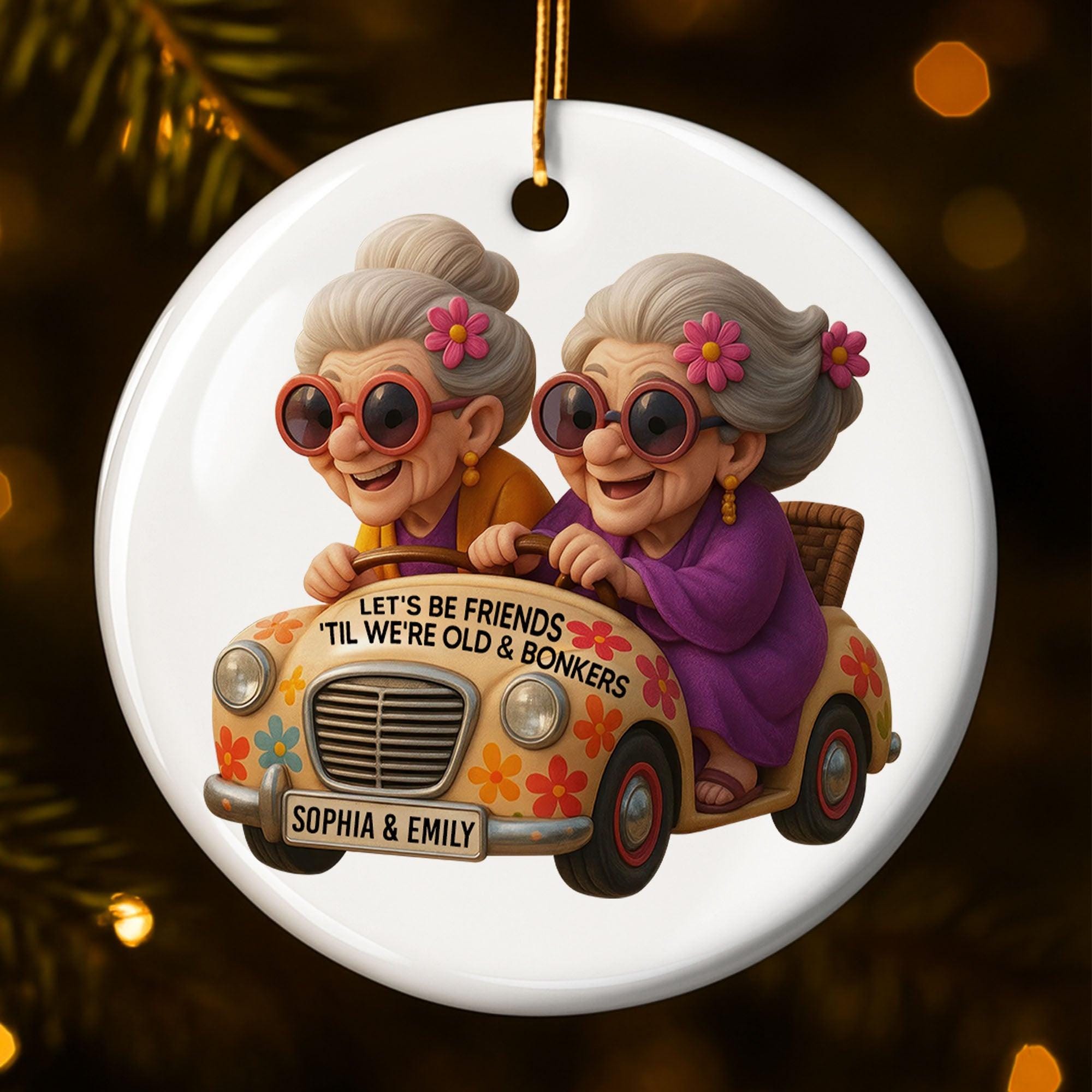 Grandparents And Grandchild Moon Love - Personalized Car Acrylic Hanging Ornament