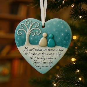 Personalisierte Freundschaft Sea Glass Ornament, benutzerdefinierte Bester Freund Weihnachtsdekor Geschenk, Keramik-Andenken für Fernfreunde