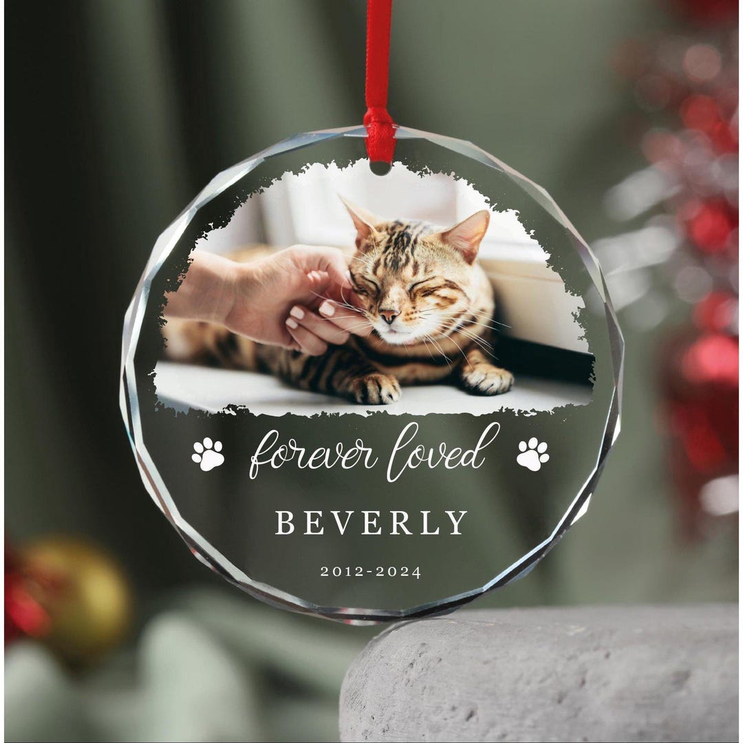 Personalized Pet Memorial Photo Ornament 2025: Cat Sympathy Gift - Etsy