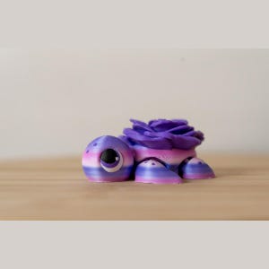 Rose Turtle 3D Printed Fidget Toy | Flexi Galaxy Turtle with Rose Shell | Cute Sensory Desk Toy | Flower Lover Gift