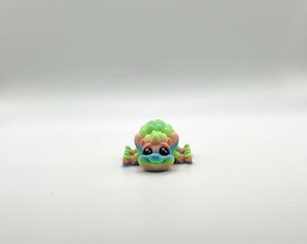 Juguete de erizo articulado impreso en 3D, figura de arcoíris antiestrés