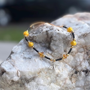 Beaded Honey Bee Bracelet