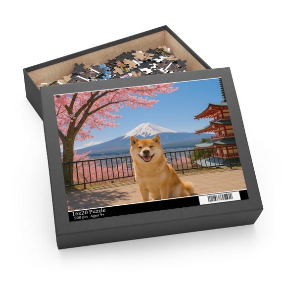 Springtime Shiba Inu Puzzle 120, 252, 500-piece, Ideal Gift for