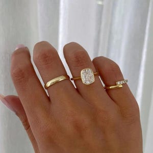 Bezel Set Ring, 2.5 CT Cushion Cut Moissanite Engagement Ring, 14K Gold Ring, Solitaire Wedding Ring, Bridal Ring, Promise Ring For Her.