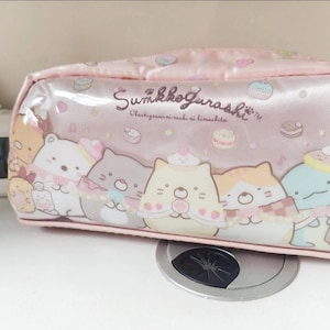 San-X Sumikko Gurashi Pencil Case | Waterproof Kawaii Cake Party Design | Cute Back to School Gift, Makeup Bag, Office Accessory Pouch Japan