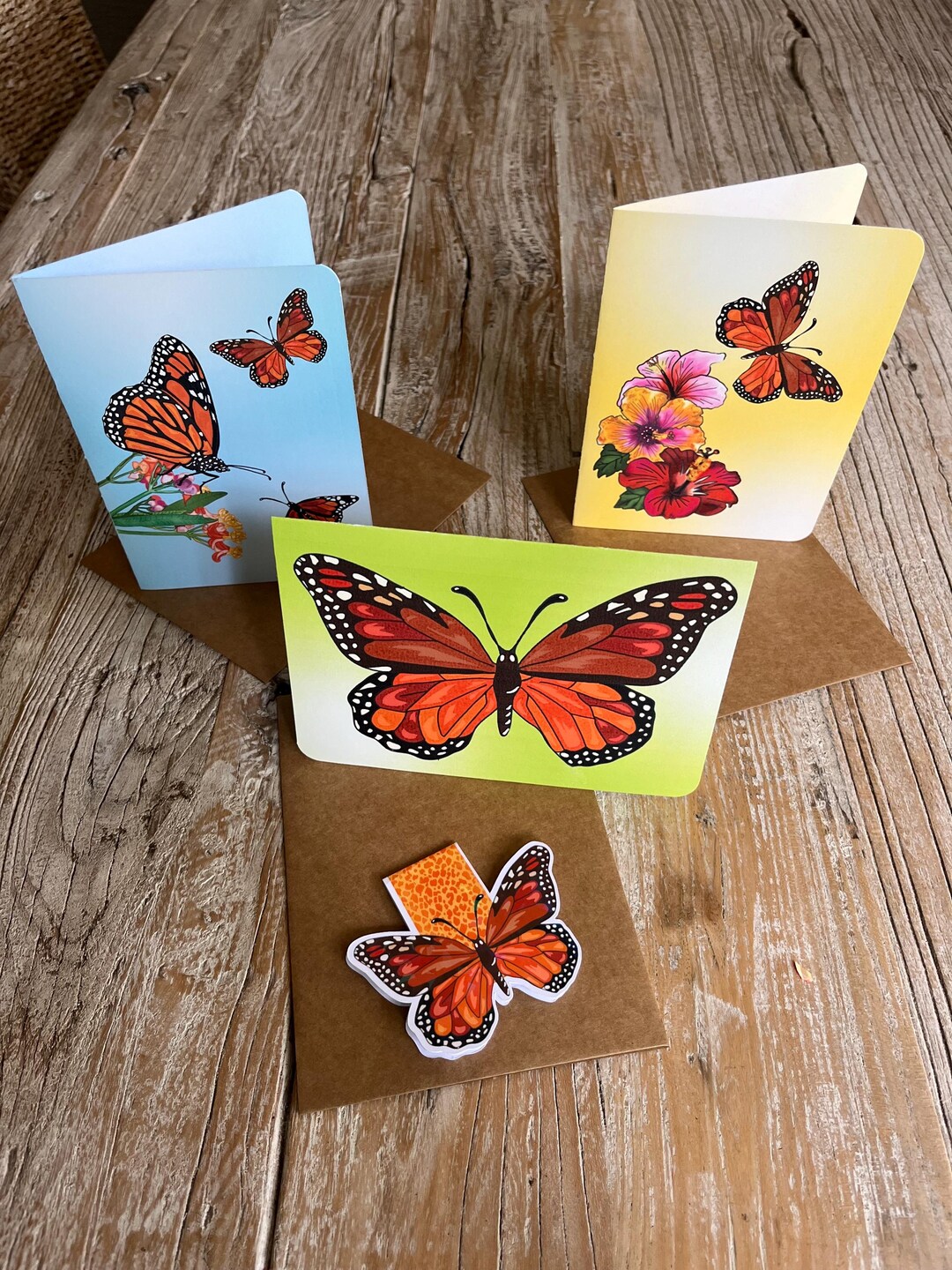 Monarch Butterfly Greeting Card Set of 3: Original Artwork With ...