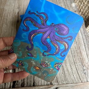 Octopus Under the Sea Notecards- Set of 6 -Original Artwork