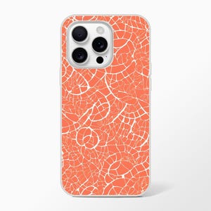 Orange Mosaic iPhone Case – Cracked Glass Pattern Phone Cover Flexible Case