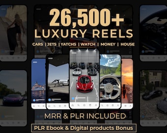 26,500+ Viral Luxury Rich Lifestyle Videos Reels, Cars, Yacht, Plane, Millionaire, TikTok, Instagram, YouTube, Digital Marketing, MRR, PLR