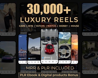 30,000+  Viral Luxury Rich Lifestyle Videos Reels, Cars, Yacht, Plane, Millionaire, TikTok, Instagram, YouTube, Digital Marketing, MRR, PLR
