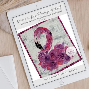 PDF Art QUILT PATTERN Dressed in Roses Dress Quilt Machine or Slow Stitch Embroidery Raw Edge Appliqué Fabric Art Handmade Project