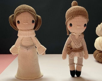 Star Wars Leia and Rey (Pocket size) - Crochet Pattern/amigurumi