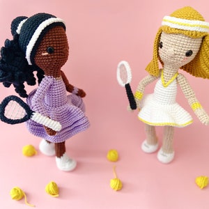 CHRIS AND SERENA, the tennis players - Crochet Pattern/amigurumi