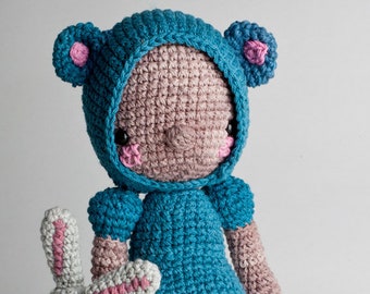 Diega with bunny-Crochet pattern/amigurumi