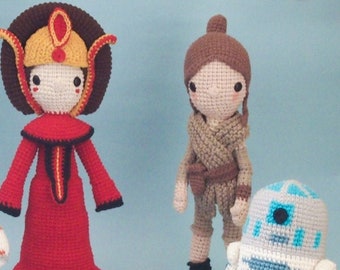 Padmé Amidala,  Rey and R2D2 - Crochet Pattern/amigurumi