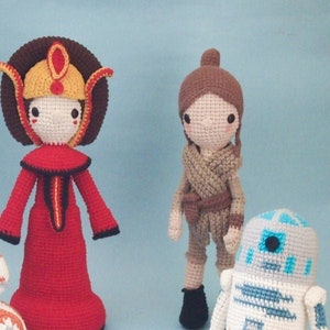 Padmé Amidala,  Rey and R2D2 - Crochet Pattern/amigurumi