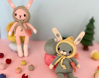 Narciso le lapin avec un bonnet Patron au crochet-amigurumi