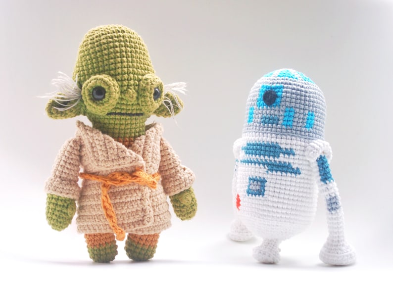 Star Wars MASTER YODA AND R2D2 Crochet Pattern/Amigurumi image 1