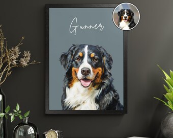 Custom Pet Portrait From Photo, Pet Art Dog Portrait, Pet Memorial Dog Drawing Gift For Dog Owner, Pet Loss Wall Art Gift For Cat Owner