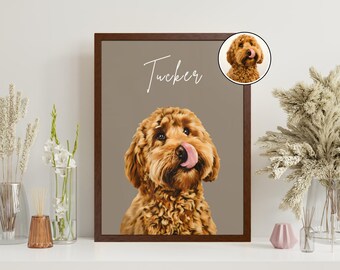 Custom Pet Portrait From Photo, Pet Art Dog Portrait, Pet Memorial Dog Drawing Gift For Dog Owner, Pet Loss Wall Art Gift For Cat Owner