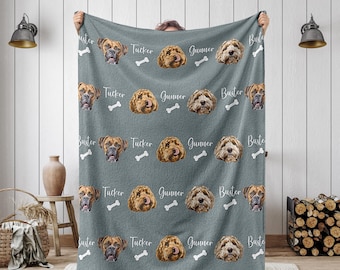 Custom Pet Blanket Using Pet Photo, Custom Dog Portrait Blanket, Personalized Dog Blankets, Cat Picture Blanket, Pet Photo Dog Dad Gift Mom