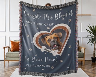 Custom Dog Loss Blanket Dog Memorial Gifts, Pet Loss Keepsake Remembrance Gift For Dog Mom Dad,  Dog Sympathy Bereavement Gifts Dog Owner