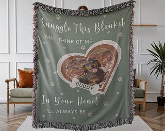 Custom Dog Loss Blanket Dog Memorial Gifts, Pet Loss Keepsake Remembrance Gift For Dog Mom Dad,  Dog Sympathy Bereavement Gifts Dog Owner