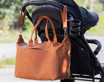Diaper bag backpack, Leather diaper bag, Leather baby bag, Personalized diaper bag, Mom diaper bag, Diaper tote bag, Convertible diaper bag