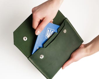Leather envelope wallet women, Envelope wallet small, Slim envelope wallet, Leather cash envelope wallet, Women's cash wallet
