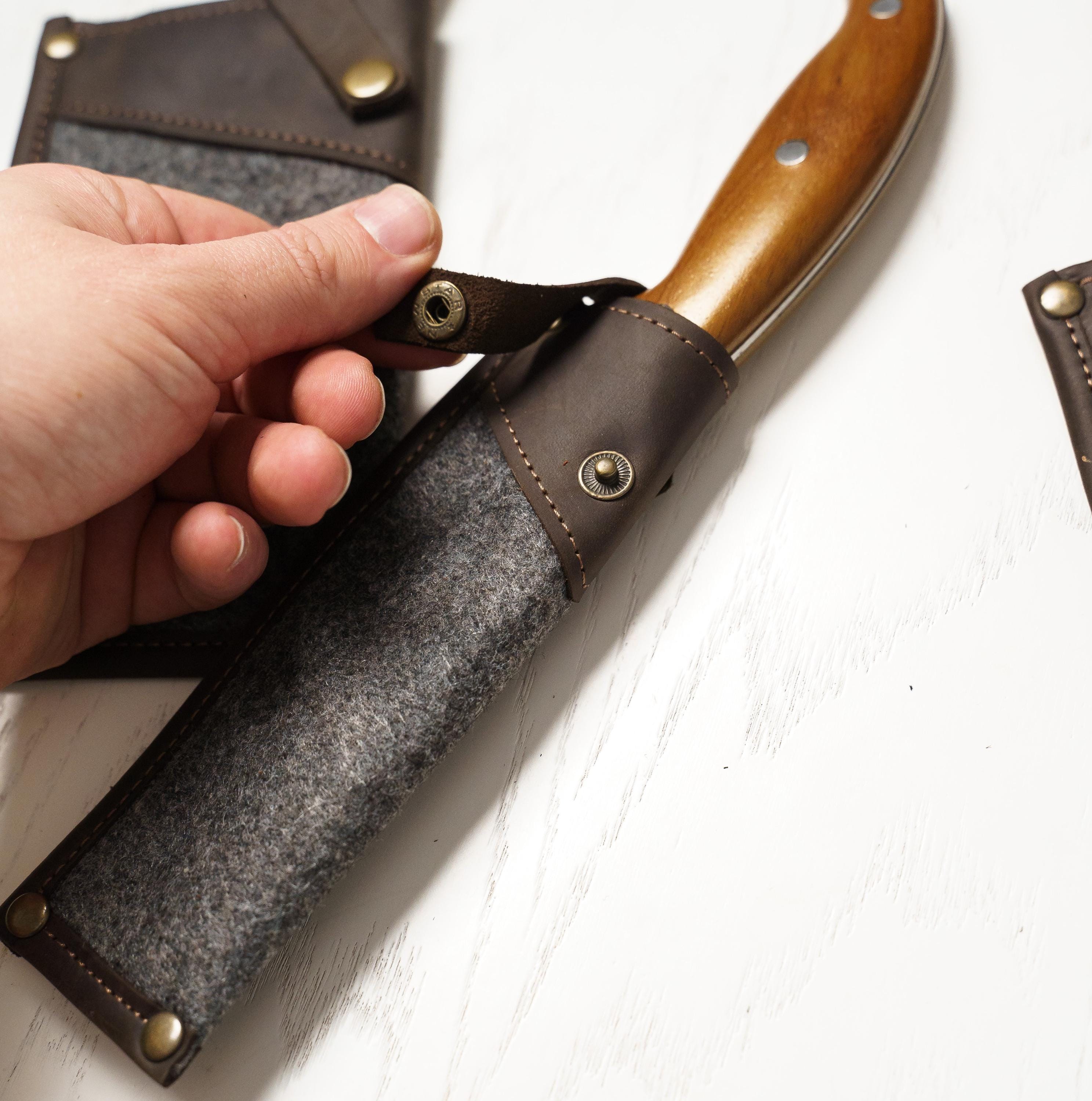 Leather Knife Cover, Kitchen Knife Sheath, Leather Knife Sheath ...