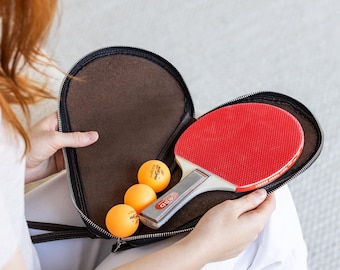 Custom ping pong case, Ping pong paddle case, Leather ping pong case, Table tennis racket case, Personalized ping pong case