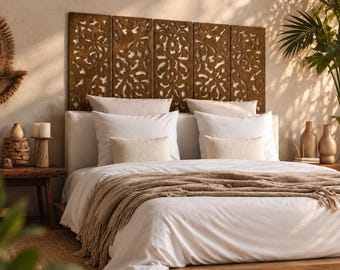 Mandala Headboard, Wooden Headboard Panels, Boho Wall Art Above Bed, Laser Cut Wood Wall Decor, Large Mandala Wall Panel, Bedroom Wall Art
