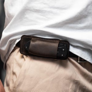 Funda de cuchillo horizontal, Funda de navaja de bolsillo, Funda de cuero para navaja plegable, Porta navaja de bolsillo para cinturón, Porta navaja multiusos, Funda de cinturón
