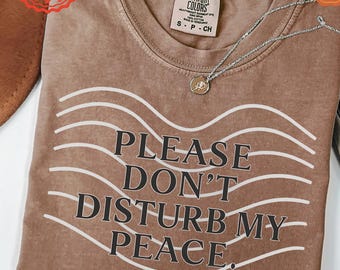 Capricorn Shirt Comfort Colors | Please Don't Disturb My Peace | Funny Zodiac Shirt | Aesthetic Minimal Astrology Tee | Earth Sign Gift