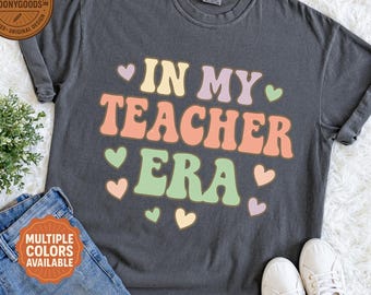 In My Teacher Era Comfort Colors Shirt, Retro Teacher Gift